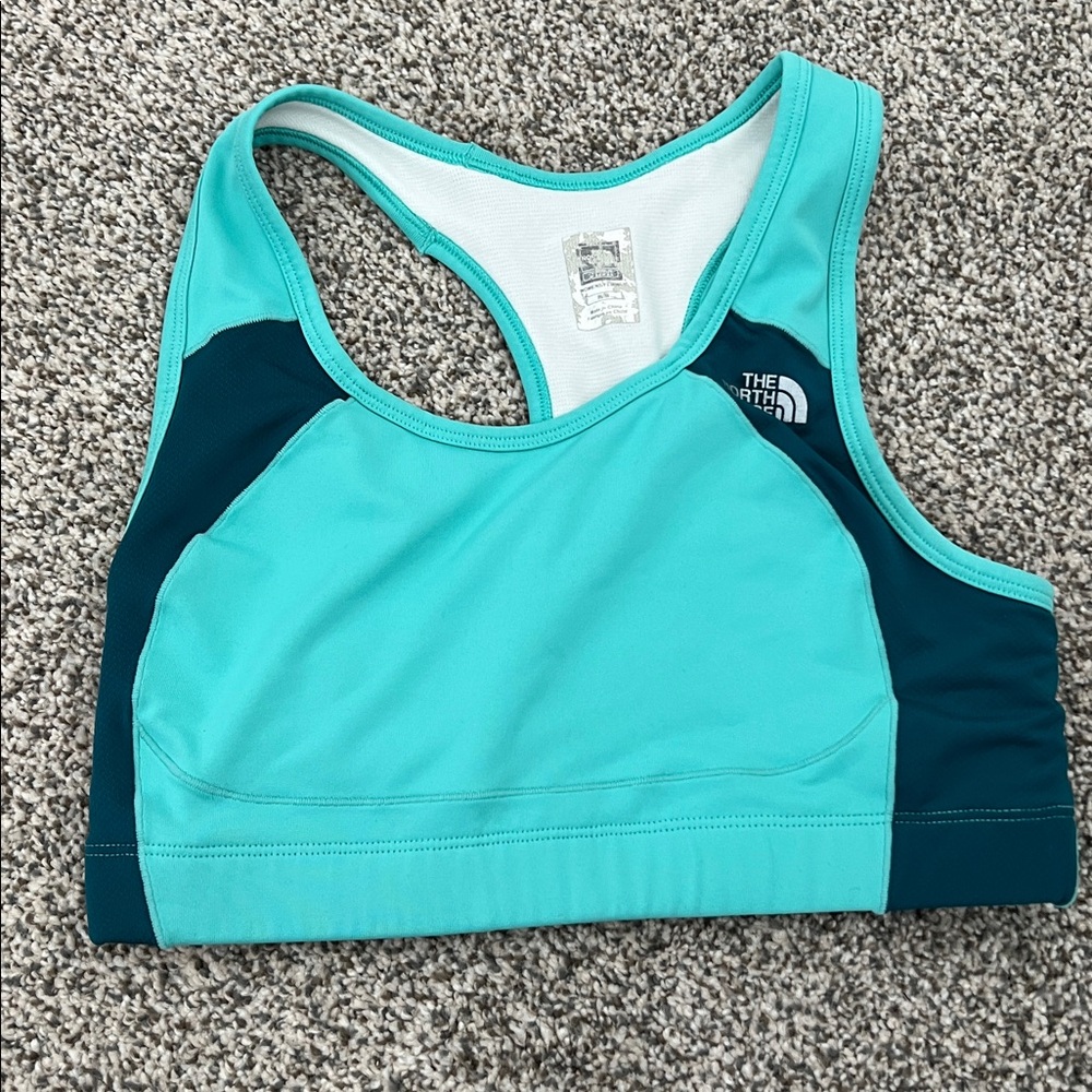 The North Face Aqua and Dark Teal Sports Bra